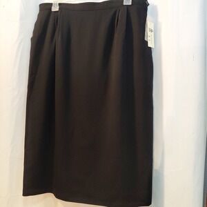 Vtg New Austin Reed Pencil Skirt 16 Worsted Wool Midi Lined Classic Black USA.‎